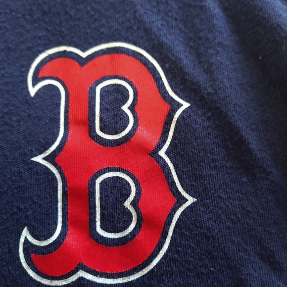 VS Victoria Secret PINK Boston Red Sox MLB Logo V Neck Tee Top S Navy Red S Sm - Picture 5 of 9
